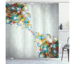 Modern Rainbow Waves Shower Curtain