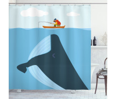 Sun Ship Cartoon Shower Curtain