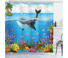 Whale in Ocean Planet Shower Curtain