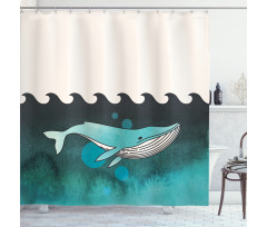 Whale near Palm Island Shower Curtain