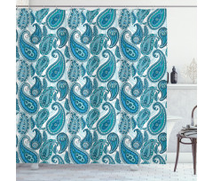 Ocean Stripe and Flower Shower Curtain