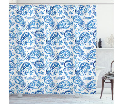 Sketch Flower and Flake Shower Curtain