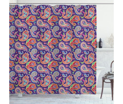 Retro Hippie Motives Shower Curtain