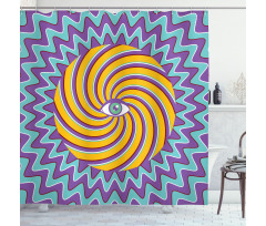 Color Hypnotic Circles Shower Curtain