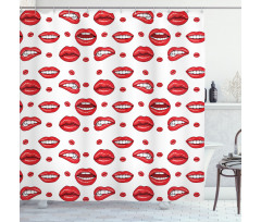 Woman Lips with Gestures Shower Curtain