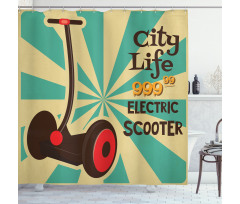 Pop Art Scooter Retro Shower Curtain