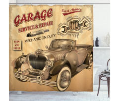 Old Style Car Repair Shower Curtain
