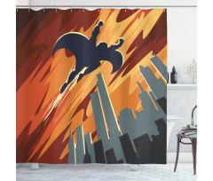 Flying Superhero Shower Curtain