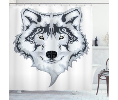 Tibal Wild Wolf Tattoo Shower Curtain
