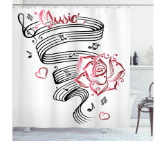 Language of Love Music Shower Curtain