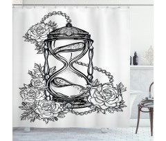 Sketch Style Hourglass Shower Curtain