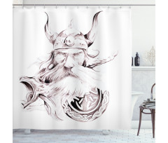 Wise Old Viking Warrior Shower Curtain