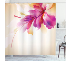 Floral Point and Leaf Shower Curtain