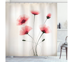 Romantic Buds Flowers Shower Curtain