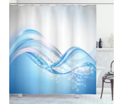 Modern Wavy Surfer Shower Curtain
