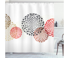 Circled Modern Dots Shower Curtain