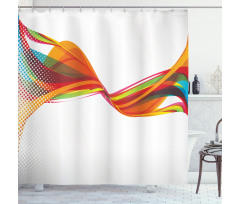 Pixel Details Rainbow Shower Curtain