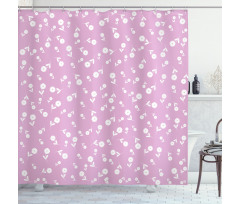 Floral Heart Leaves Shower Curtain