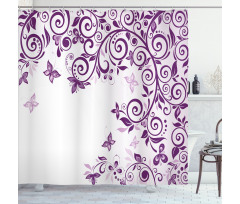 Lilium Floral Branch Shower Curtain