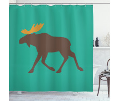 Deer Family and Antlers Shower Curtain