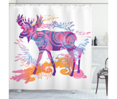 Trippy Vivid Deer Shower Curtain