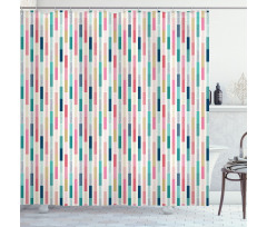 Dotted Bars in Colorful Style Shower Curtain