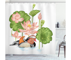 Mandarin in Pond Shower Curtain