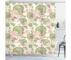 Lotus Flower Pond Lily Shower Curtain