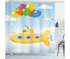 Flying in Sky Shower Curtain
