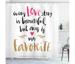 Romantic Words Shower Curtain