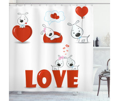 Puppy His Hers Shower Curtain