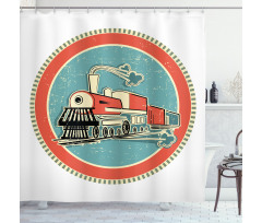 Retro Train Art Shower Curtain