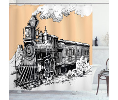 Old Wooden Train Shower Curtain