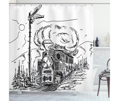 Railroad Drawing Shower Curtain