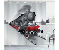 Railway Train Art Shower Curtain