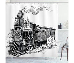 Rustic Old Train Shower Curtain