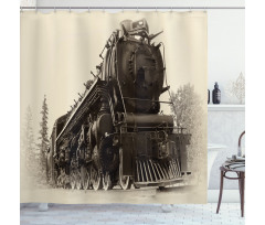 Antique Train Art Shower Curtain