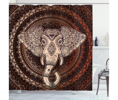 Oriental Elephant Head Shower Curtain