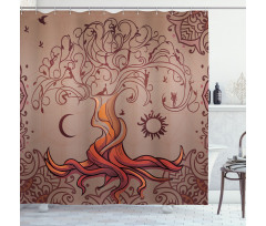 Charming Vintage Tree Shower Curtain
