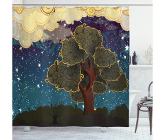Vİbrant Starry Night Shower Curtain