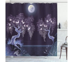 Dramatic Night Shower Curtain