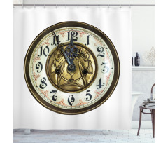 Antique Clock with Face Shower Curtain