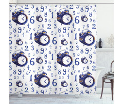 Caligraphic Numbers Shower Curtain