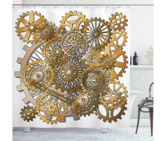 Steampunk Gears Design Shower Curtain