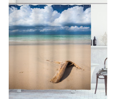 Sandy Beach and Clouds Shower Curtain