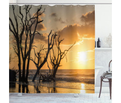 Sunrise at Beach Trees Shower Curtain