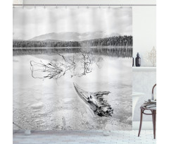 Mountain Foggy Forest Shower Curtain