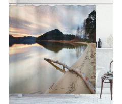 Lake Shore with Trees Shower Curtain