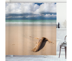 Driftwood on the Beach Shower Curtain