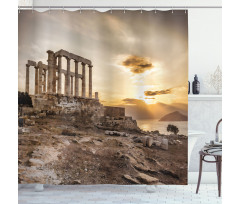 Greek Buildings Poseidon Shower Curtain